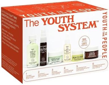 Youth To The People The Youth System - 6 Piece Set with Superfood Cleanser, Face Oil, Moisturizer, Vitamin C Serum, Eye Cream, Energy Facial - Vegan, Clean Skincare Kit