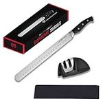 Master Maison 12" Professional German Stainless Steel Granton Edge Carving Knife Set - Brisket Slicer with Sheath and Knife Sharpener - Premium Sharp Kitchen Knife Set - Professional and Home Use