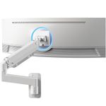 VIVO Premium Aluminum Heavy Duty Monitor Arm for Ultrawide Screens up to 49 inches and 44 lbs, Single Wall Mount, Pneumatic Height, Max VESA 100x100, White, MOUNT-V101G1W