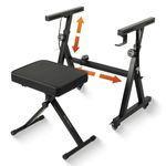 STRICH Piano Keyboard Stand & Bench Set, Z-Style Portable Heavy Duty Digital Piano Stand for 54-88 Key Electric Pianos & X-Style Adjustable Piano Bench, Chair, SKT-02S&SPB-M10
