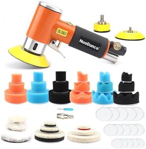 NuoDunco Mini polisseuse de voiture, polisseuse pneumatique, 25mm 50mm 75mm Ponceuse excentrique Meuleuse d'angle - Léger, facile à utiliser, complet avec accessoires