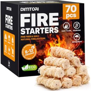 DIMTORI 70 pcs Fire Starter - Natural Fire Starters for Campfires, Fire Pit, Pizza Oven, Fireplace, Smoker, BBQ, Pellet Stove & Wood - Fire Starters for Grill, Charcoal Starter