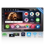 Double Din Car Stereo Android - 7“ Fully Laminated Screen QLED Carplay Head Unit, Drivechat based Chatgpt, Wireless Android Auto, ATOTOEXCEL A6PF, Mirrorlink, GPS, WiFi/BT/USB (7in android)