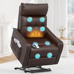 sisolos Recliner Armchair Rise and Recliner Chair for Elders, Power Lift Chairs with Massage & Heat, Extended Footrest, Electric Recliner Sofa Reclining Chair For Living Room with Dual Remote Controls