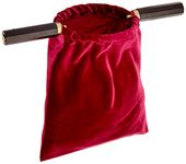 Red Velvet Wood Brass Handle Church Money Tythe Offering Bowl Passing Bag