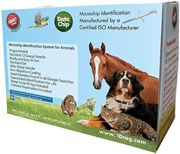 SMART TAG ISO Data Microchip with Lifetime Pet Recovery Service/24-7 US Call Center/Free Registration, Implanter & Metal ID Tag for Dogs, Cats, Horses & All Animals, 12 Gauge/25 Pack