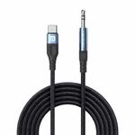 Portronics iKonnect C MAX USB C to 3.5mm Audio Adapter Hi-Fi Stereo Type C to Aux Headphone Male Cord Car Auxiliary Cable Compatible with iPhone 15 Pro Max/15 Pro/15 Plus -1 mtr length (Black)