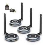 AIMIBO Wireless HDMI Transmitter and 3 Receivers, 165FT(50M) Plug & Play HDMI Wireless Multiple TVs Extender with App Mirror, 5.8G @60Hz for Streaming from Laptop, Camera, TV Box, Neflix to Displays