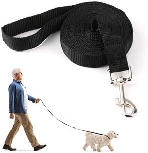 Longe pour Chien 5m Noir Laisse de Dressage pour Chien en Nylon Légère pour Chien de Petites, Moyens et Grandes Taille Chats Animal de Compagnie Promenade Arrimage Jogging