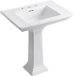 KOHLER K-2268-8-0 Memoirs Pedestal Bathroom Sink with 8" Centers and Stately Design, White