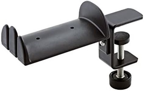 K&M 16090 Porte-casque Noir en acier - avec support caoutchouté pour 2 casques over ear - pour montage sur tube
