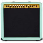 LyxPro 60 Watt Electric Guitar Amplifier | Combo Solid State Studio & Stage Amp with 10” 4-Ohm Speaker, Custom EQ Controls, Drive, Delay, ¼” Passive/Active/Mic Inputs, Aux In & Headphone Jack - Green