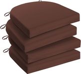 FarmaishOutdoor Chair Cushions for Patio Furniture - Patio Chair Cushions Set of 4 - Waterproof Round Corner Outdoor Seat Cushions 17"X16"X2", Black (Brown)