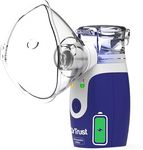 Dr Trust USA Rechargeable Portable Ultrasonic Mesh Nebulizer Machine Cool Mist Inhaler for Children and Adults (White and Blue)