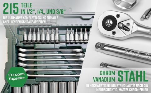 Mannesmann 215-Piece Socket Set – Comprehensive Tool Kit