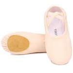 OLORA Women's Ballet Shoes Canvas Dance Slippers Yoga Practice Shoes for Kids/Girls/Adults, Pink, 5.5 UK