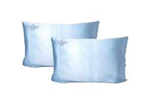 Queen Bee Silk 100% Pure Mulberry Charmeuse Silk Pillowcase for Hair and Skin Twin Pack Envelope Closure ( 2 Pack King, Sky Blue)