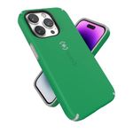 Speck iPhone 14 Pro Case - Slim Phone Case with Drop Protection, Scratch Resistant with Soft Touch for 6.1 inch iPhone 14 Pro Case - Dual Layer Case, Renew Green/Sweater Grey CandyShell Pro