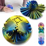 Gear Ball 3d Printed Gear Ball Spin Ball, Gearsphere - The Steampunk Whirling Wonder Fidget, 3d Printed Gears Phere for Stress and Anxiety Relaxing (Laser Yellow Blue)