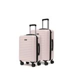 Assembly Hard-Sided Medium Check in 24 Inches & Cabin Luggage 20 Inches Polycarbonate Set of 2 - Premium Trolley Bags (Desert Ivory)- StarkLite