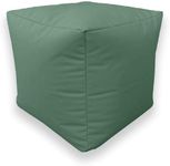 Kosiproducts Beanbag Footstool Pouf Cube Chair Pouffe Water Resistant 100% soft luxury Polyester Fabric Indoor Outdoor foot stool (Bottle Green, Standard)