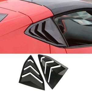 AUTRAGO Rear Side Window Louvers Air Shutter Trim for Corvette C8, Protector Vent Covers ABS (Carbon Fiber Look)