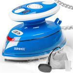 Duronic Travel Iron SI3 BE Mini Iron, 35ml Tank, Steam Iron, 400W Lightweight Portable Iron, Compact, Variable Heat Settings For Holiday Quilting Patchwork Applique Craft Blue