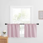 NICETOWN Girls Bedroom Curtain 2 Panels Set - RV Curtains Short Window Valances Rod Pocket Home Decor Bathroom/Nursery Room/Kids Room (Wide 34" by Long 24", Baby Pink)