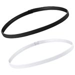 2 Pcs Sports Band Anti Slip Elastic Band,Elastic Sport Headbands,Elastic Stretchable Non-slip Headbands for Football,Running,Football,Gym,Yoga,Hockey,Tennis Golf for men and women(black+white)