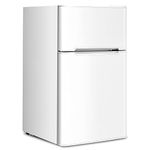 KOTEK Mini Fridge with Freezer, 3.2 Cu.Ft Compact Refrigerator with Reversible 2 Doors, 7 Level Adjustable Thermostat & Removable Shelves, Small Refrigerator for Bedroom/Office/Dorm/Apartment (White)