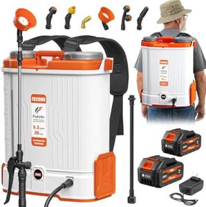 FUZOTO Battery Powered Backpack Sprayer 5.3 Gallon for Lawn, Garden, Yard