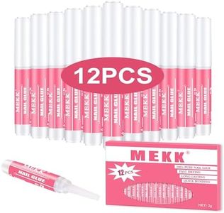 MEKK Nail Glue, Nail Glue for Press on Nails 12PCS Nail Glue for Nail Tips, Strong Nail Glue for Acrylic Nails Long Lasting Press on Nail Glue Super Bond for Acrylic Nails 0.07OZ/PCS