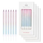 mciskin Birthday Candles, Colorful Party Candles,24 Pcs Gradient Birthday Cake Candles for Cake, Pink Blue Cake Decorations, Long Thin Candles Cupcake Candles for Girls Birthday Wedding Decorations