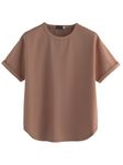 JUNEBERRY® Pure 100% Cotton Oversized Fit Round Neck Half Sleeves Boyfriend T-Shirt for Women & Girls (JTS0324PL46_XL)