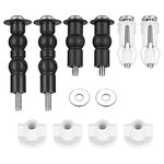 4Pcs Toilet Seat Screws Assortment, Toilet Seat Expanding Rubber Fittings WC Blind Hole Fixings Top Nuts Screw Kit