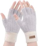 Winter Gloves - Fingerless Gloves Women Warm Knit Gloves for Cold Weather with Thermal Fleece Lined Ladies Glove