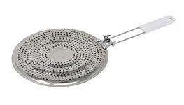 Home-X Stainless Steel Heat Diffuser for Gas and Electric Stove, Induction Cooktop Compatibility, Simmer Plate, Even Heat Distribution, Food Warmer, Flame Guard for Gas Top Cooking, Cool-Touch Handle