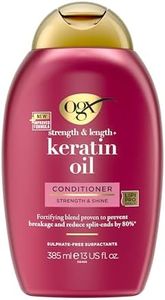 OGX Strength & Length + Keratin Oil Fortifying Anti-Frizz Conditioner for Damaged Hair & Split Ends, with Keratin Proteins & Argan Oil, Paraben-Free, Sulfate-Free Surfactants -385ml
