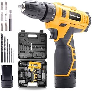 MasterSpec 12V Cordless Drill Driver Screwdriver Accessories W/ Battery Charger