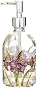 Glass Soap Dispenser Bottle 17 Ounces Soap Liquid Dispenser with Plastic Pump