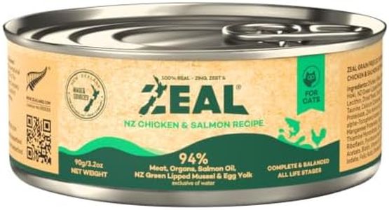 ZEAL New Zealand Wet Cat Food – High Protein, Grain-Free with Superfoods (Chicken & Salmon, 3.17oz Can, 24-Pack)