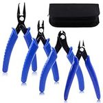 Hilitchi 4Pcs 4 Types Jewelry Making Pliers, Split Ring Pliers, Memory Wire Cutting Pliers, Jewelry Crimping Pliers and Wire Cutters Pliers, Tool Kit for Jewelry Making