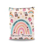 Speech Therapist Book Sleeve SLP Gift Speech Language Pathologist Book Cover Speech Therapy Book Sack SLP Graduation Gift Waterproof Zipper Book Bag (CA-SpeechTherapistBS)