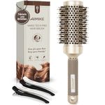 AIMIKE Round Hair Brush, Nano Thermal Ceramic & Ionic Tech Round Brush, RoundBrushes for Blow Drying with Boar Bristles, Barrel Brush for Styling, Curling,Add Volume & Shine (74mm,Barrel 43mm)