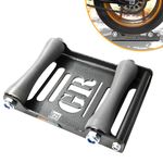 GRAND PITSTOP Motorcycle Roller Wheel Cleaning Stand - Paddock Stand Replacement - Wheel Roller Stand with Ramp Support for tire Cleaning & Chain Lubrication (Roller Large Antic Silver)
