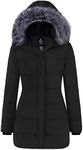 Wantdo Womens Winter Quilted Thicken Parka Coat Warm Puffer Coat Black M