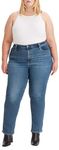 Levi's Women's Plus Size 724 High Rise Straight Jeans, Blue Wave Mid Plus, 22 S