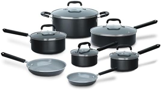 Cuisinart PURELYCERAMIC™ 12-Piece Pots and Pans Set, Non-Stick Ceramic Cookware Set, PFAS Free, Black (55IC-12BKC)