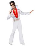 Rubies Costume Aloha Elvis Adult, White, Medium