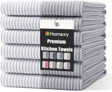 Homaxy Premium Cotton Kitchen Towels 18"x 28", 6 Pack Large Kitchen Hand Towels, Soft and Absorbent Tea Towel with Hanging Loop, Grey